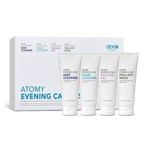 ATOMY Evening Skin Care 4 Set -Deep Cleanser, Foam, Peeling Gel, Peel Off Mask